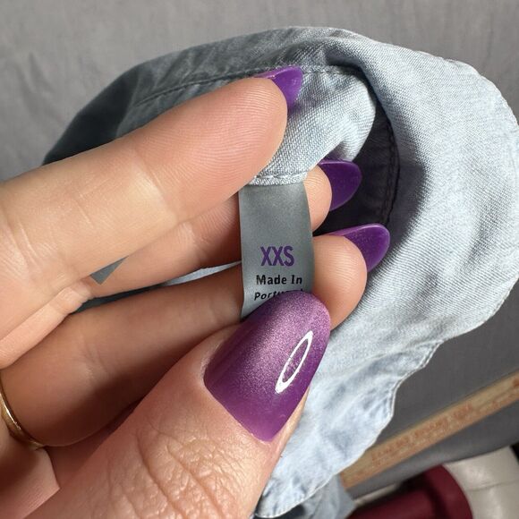 Athleta Dress Womens XXS Blue Drawstring Chambray Shirt Tunic Collared Boho‎ - Picture 10 of 12